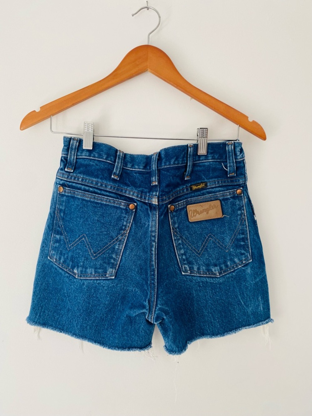 Wrangler Dark Blue High-Rise Denim Shorts